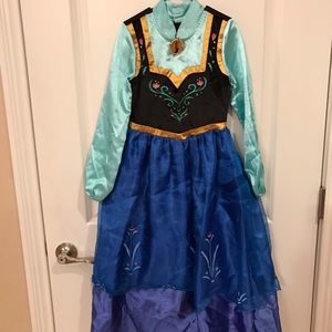 Disney Store Anna Dress 5/6 and Accessories
